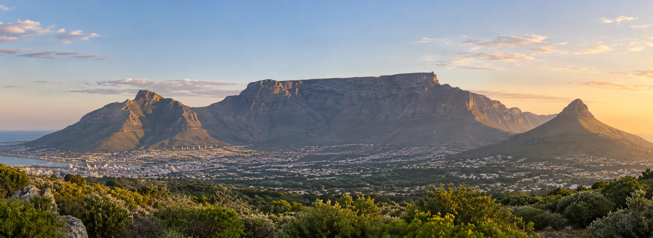 Generated panoramic view of Table Mountain, Cape Town